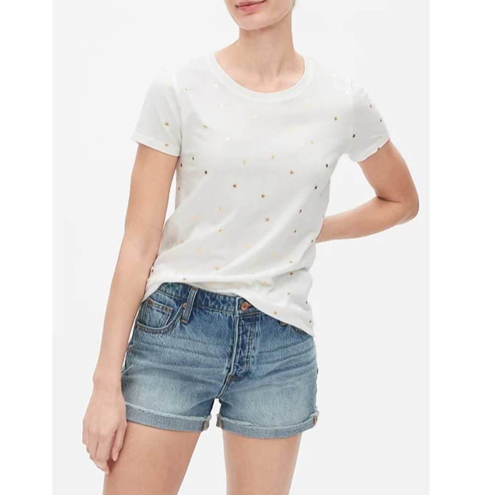 Gap Gold Stars Favorite Crewneck T-Shirt Medium